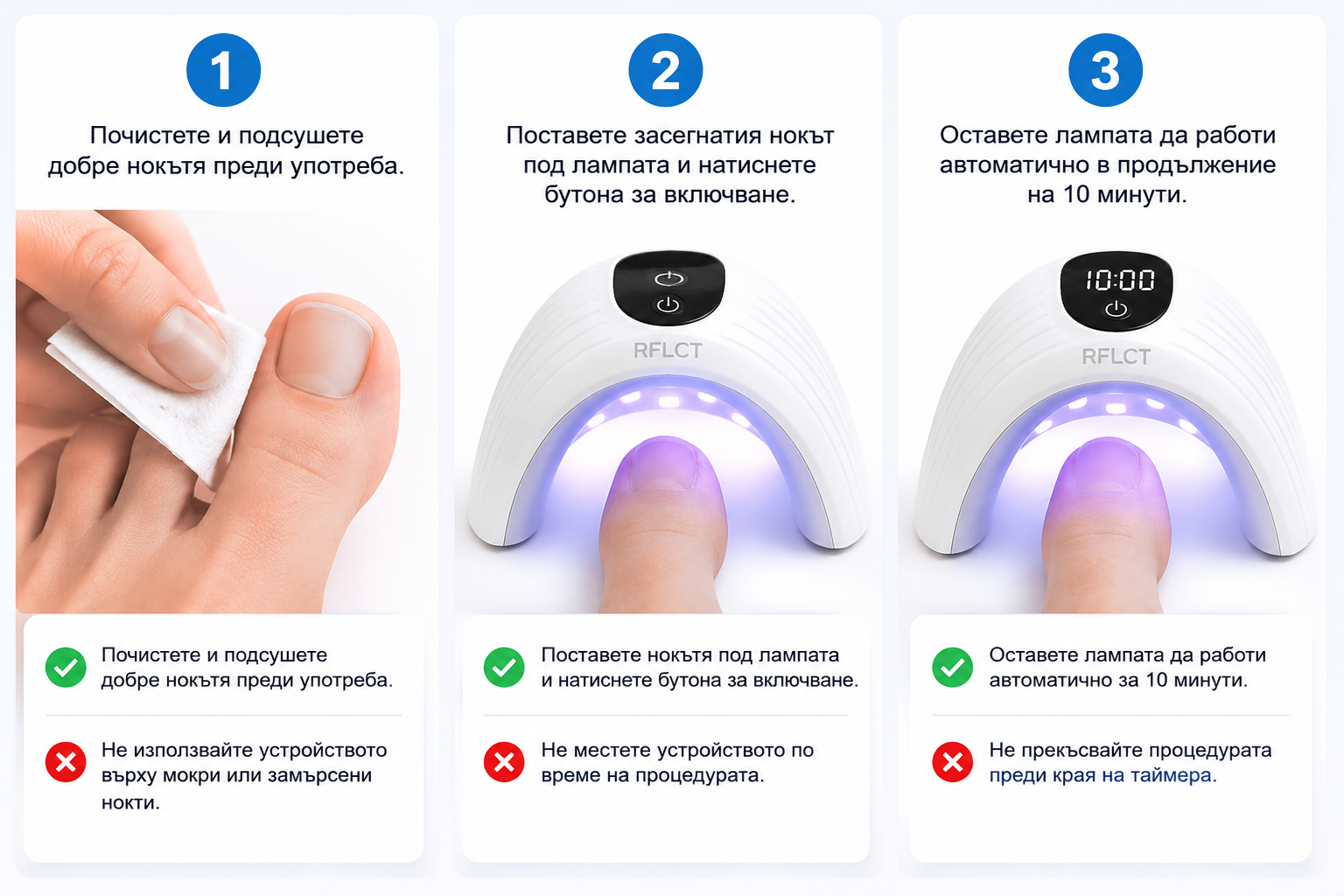 LED лампа за лечение на гъбички по ноктите